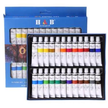 Imagem de Kit 24 Tintas Óleo Pintura Tela Bisnaga 12ml Arte Artista - LUYKE