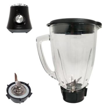 Imagem de Kit copo de vidro redondo com base completa e tampa osterlivre de bpa 