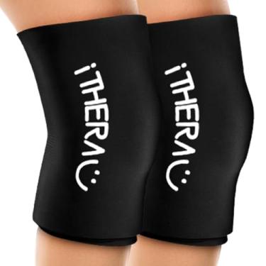 Imagem de I-THERA-U Itherau Cold & Hot Therapy Compression Sleeve Gel 2 Packs para Cotovelo, Panturrilha, Tornozelo, Joelho, Terapia com Bolsa de Gelo para Entorses, Artrite, Dor No Cotovelo, Tendinite-Preto, G