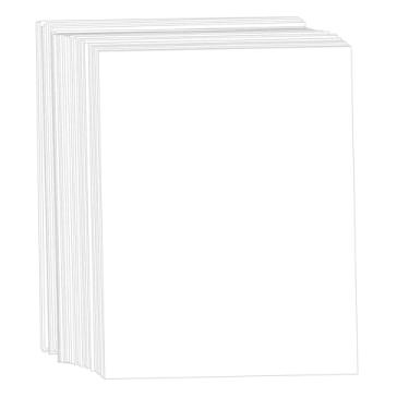 Imagem de 100 folhas de cartolina branca 21 x 29 kg, papel para impressora de cartão branco Creebe 29,5 kg para convites, escritório, certificado