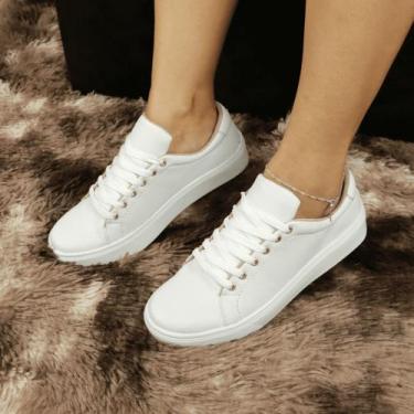 Imagem de Tênis Casual Sapatênis Confortável Básico dia-dia - Use Mais, Branco, 