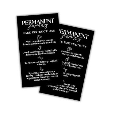 Imagem de Cartões permanentes de instruções de cuidados com joias, pacote com 50 unidades de 5 x 9 cm para formulários de liberação de consentimento de clientes, kit iniciante, conectores de soldador