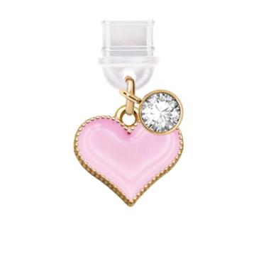 Imagem de ELISE & FONDA TP668 Porta de carregamento tipo C plugue antipoeira Little Love Heart pingente de celular para iPhone 15/16/Samsung/OnePlus/Xiaomi/oppo telefones Android (rosa)