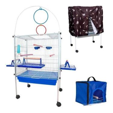 Imagem de Gaiola Viveiro Calopsita Aves Com Bolsa E Capa Protetora - Jel Plast, 