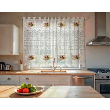 Imagem de CORTINA PARA COZINHA CUSTOMIZADA RENDA ESTAMPA CAFÉ