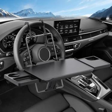 Imagem de Bandeja de volante grande para carro, bandeja de mesa portátil para laptop, comida, escrita, mesa de carro multiuso para viagens, trabalho, comida, bebida, bandeja de mesa de carro para SUV, caminhão