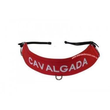 Imagem de Peitoral Cavalgada Vermelho Bordado Branco - Selaria Edercouro