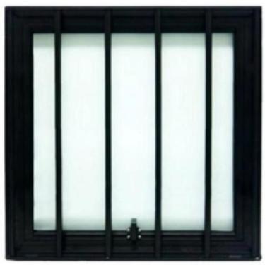 Imagem de Maxiar De Banheiro Esquadrias Brasil 35X35 Preto Com Grade - Esquadria