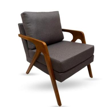 Imagem de Poltrona Mona Luxo  Madeira Maciça Tecido Linho - MAGIV ESTOFADOS, Lin