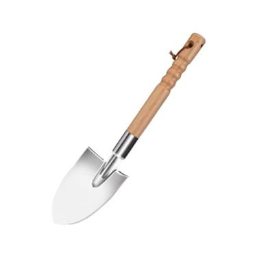 Imagem de IEUDNS Pás de jardim com cabo ergonômico, ferramenta multifuncional de jardim, pás de mão em aço inoxidável para plantio, agricultura, acampamento e capina, Trianglar