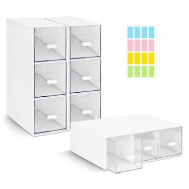 Imagem de 3 organizadores de saquinhos de chá de plástico, embalagem de chá empilhável com 3 gavetas, etiqueta adesiva, suporte de saquinho de chá para lanches de café e açúcar, caixa de chá de acrílico para