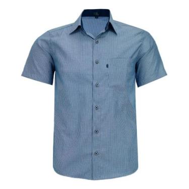 Imagem de Camisa Listrada Manga Curta Lbl Com Bolso Não Amassa 3022, Cor 09, 1