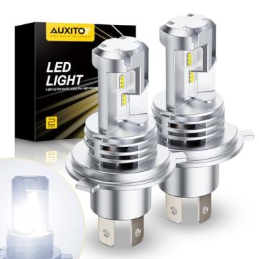 Imagem de AUXITO Lâmpadas LED H4, 900% ultra-brilhante, luz de neblina branca 9003 6500K, fácil instalação plug-n-play, IP68 impermeável, pacote com 2