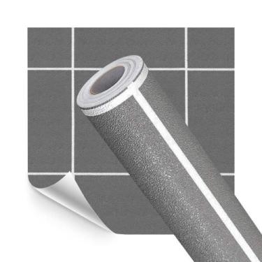 Imagem de Adesivo Vinilico Lavavel para Piso Texturizado Quadrado Cinza 500x60cm