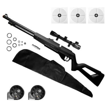 Imagem de Carabina Airgun Pcp G850 5,5mm Qgk+luneta 3-9x40+capa+alvo 5.5 Mm Preto