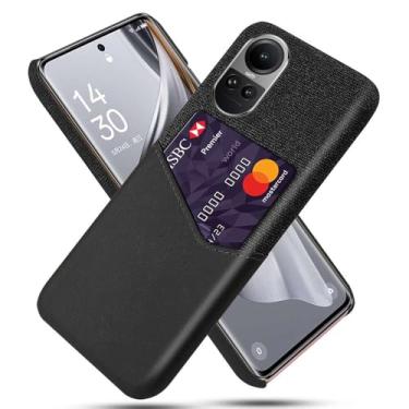 Imagem de Capa para OPPO Reno 10 Pro 5G,Anti-deslizamento,Proteção contra quedas de 360°,Resistência à impressão digital,Tela e caso de couro PU com 1 slot de cartão atrás-Black