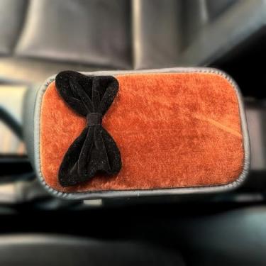 Imagem de MINGZAIQIPEI Almofada para console central de carro universal, laço macio à prova d'água capa de console central de carro protetor de caixa de assento de braço para a maioria dos veículos SUV caminhão