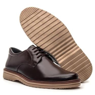 Imagem de Sapato Social Masculino Loafer Sport Fino Premium Solado Tratorado Estilo Moderno Couro Ecologico Acabamento Brilhante Ideal para Eventos Sociais Trabalho e Ocasiões Especiais (Café, BR, Adulto, Numérico, 42)