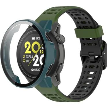 Imagem de QHBAMD Pulseiras de relógio compatíveis com COROS Pace 3, com capa de PC, macia, respirável, à prova d'água, esportiva, pulseira de silicone para Pace 3