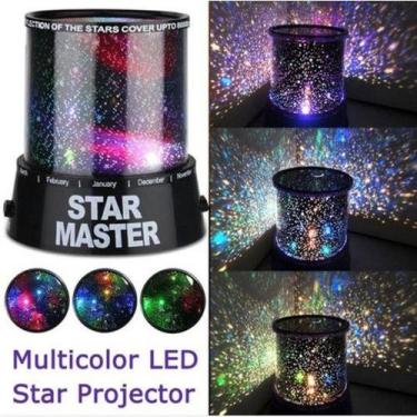 Imagem de Luminária Abajur Projetor De Estrelas Modelo Preto Star Master - E-com