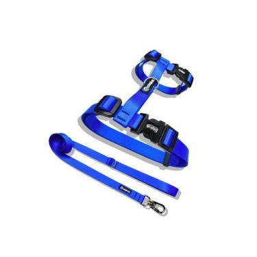 Imagem de Peitoral para Gatos com Guia Azul Royal - ZoioPirata, Adulto