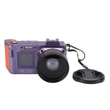 Imagem de Dpofirs Vídeo 4K de Câmera Digital de 70MP, Zoom 50x e Tela Dupla, Transferência Instantânea de Wifi, Flash de Sapato Quente, para Windows XP 7 Vista, Bateria de 2400mAh (Violeta)