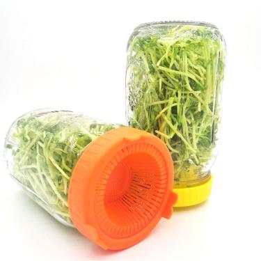 Imagem de Pssopp Tampas de Brotamento de Plástico para Potes de Boca Larga, Broto de Jarra de Pedreiro, Material de Plastic Bap, Drenagem Invertida, para Brotos de Brócolis Orgânicos, de Lentilha, de Feijão