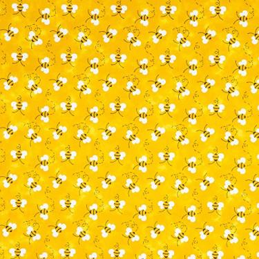 Imagem de Hobby Lobby Tecido Calico de Algodão Yellow Bees (2 jardas) - Tecido pré-cortado leve para costura de roupas, utensílios domésticos e outros acessórios