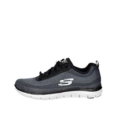 Imagem de Tênis feminino Skechers de cano baixo 12764 cinza, Preto, 6.5