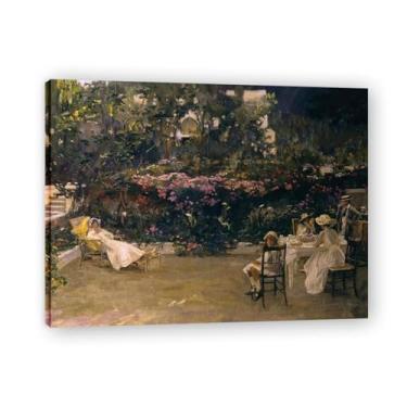 Imagem de My Garden In Morocco John Lavery Iconic Realist Portrait & War Scene Canvas Art – Decoração de parede irlandesa atemporal para casa emoldurada 39,98 x 52 cm