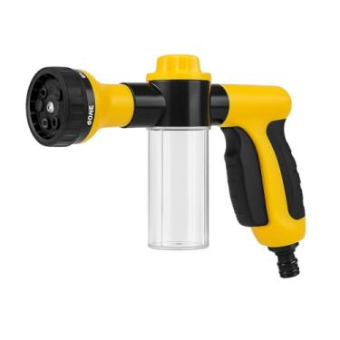Imagem de Pistola Esguicho a Jato Para Mangueira Com Reservatório de Sabão De 100Ml Alta Pressão Com Engate Rápido Irrigação Jardim Garden 8 Tipos de Jatos