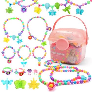 Imagem de Kit de joias Snap Pop Beads para meninas – 350 peças de brinquedo para fazer pulseiras de insetos DIY com borboleta, joaninha, libélula – presente de aniversário sem bagunça para idades de 4 a 8 anos