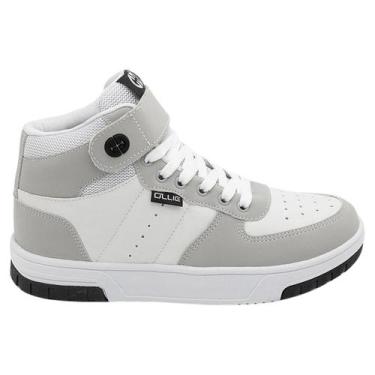 Imagem de Tenis Ollie Alpha Infantil Juvenil Cinza Cano Alto OL4301, Cinza, 32, 
