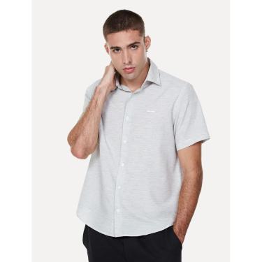 Imagem de Camisa John John Masculina Manga Curta Stripes Noise Preto Branca-Masculino