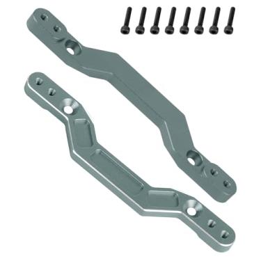 Imagem de BRCatWPark Aluminium Shock Tower Shock Mounts Upgrades Part for 1/18 Granite Grom 1/16 Mojave Grom 1/14 Mojave Grom Mega 380,RC Front Rear Shock Mounts Damper Plate Set Hops Up,Titanium