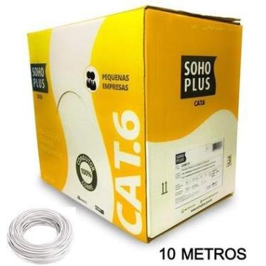 Imagem de 10 Metros De Cabo Rede CAT6 Sohoplus, Furukawa 100% Cobre, Cor:branco