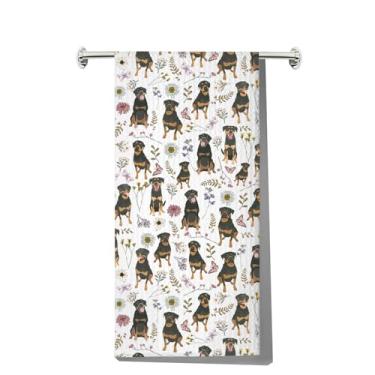 Imagem de JNIAP Rottweiler Toalha de cozinha Rottie Presentes para cães Rottie Mom Gifts Toalha de prato Rottweiler (blackbrown Dog kt)