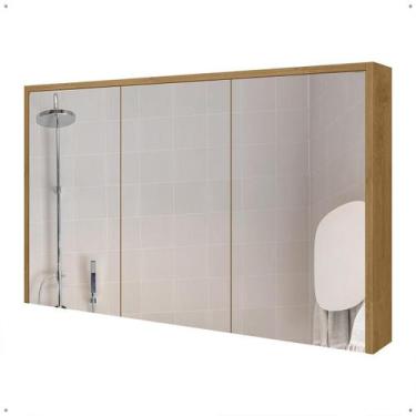 Imagem de Armário Espelheira Banheiro Trindade 3 Portas Amortecedor - Emes Movei