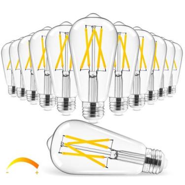 Imagem de Lâmpada LED Edison Hizashi Vintage regulável 6W 3000K E26, pacote com 