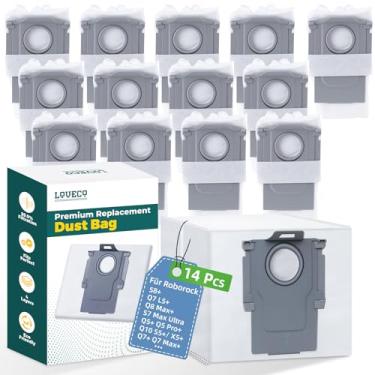 Imagem de LOVECO Pacote com 14 sacos de pó Q5 para Roborock S8+, S8 Pro Ultra, Q7 Max+/Max, Q5 Max+, Q8 Max+, S7 Pro Ultra, Q5, Q5+, Q5 Pro+, Q7, Q7+, S7 MaxV Ultra, S7 Max Ultra Vacuum, saco descartável de