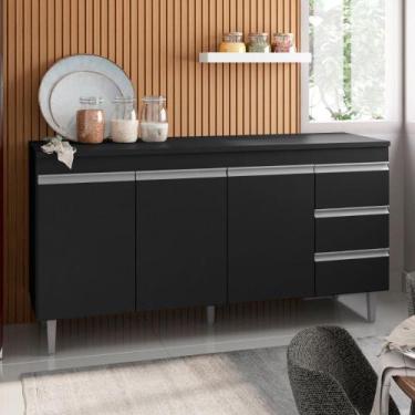 Imagem de Balcao de cozinha Florida 3pt 1,50m preto fosco - CasaH