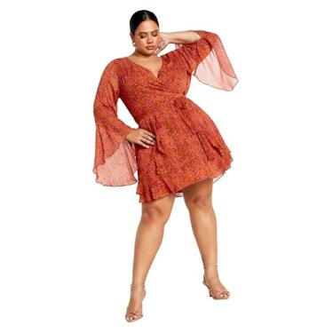 Imagem de City Chic Vestido plus size, vestido Lexi, Paisley retrô, 25 Plus Size