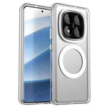 Imagem de Capa compatível com Redmi Note 14 Pro 5G, suporta carregamento sem fio, capa magnética à prova de choque, compatível com Xiaomi Poco X7 5G capa branca
