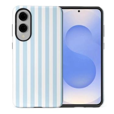 Imagem de WANKBLC Capa brilhante compatível com Samsung Galaxy S25 Edge para meninas e meninos, design de corpo inteiro, silicone macio, proteção contra arranhões, padrão maluco, listras azuis e brancas, linha