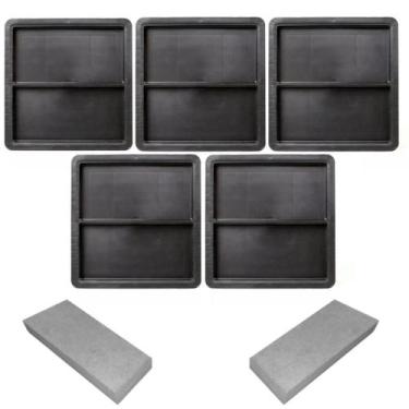 Imagem de Kit c 5un Forma Plástica Dupla p Fabricação Tijolinho Piso Lajota Dren