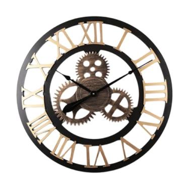 Imagem de XLWLLNJ Relógio de parede Decoração de parede Algarismos romanos Relógio pendurado para,DEN Sala de estar Cozinha Quarto, Diâmetro 40 Cm