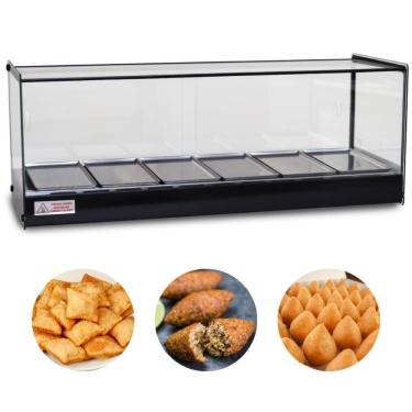 Imagem de Estufa Para Salgados 6 Bandejas Em Linha LED Perfil Preto EVR6BLP Titã