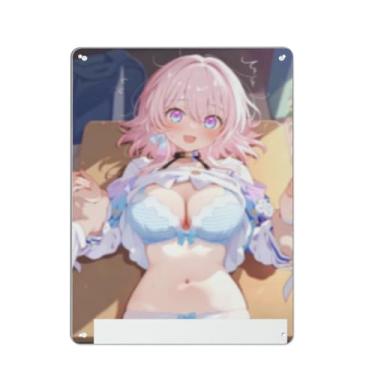 Imagem de Anime Sexy Bikini Hot Girl Pinup Girl Metal Tin Sign Wall Art Poster Decor for Home Bar Club Bedroom Bathroom Man Cave Otaku 30,5 x 40,6 cm, AN090