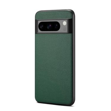 Imagem de HAOMRIYL Capa de couro para Google Pixel 10 Pro XL/10 PRO/10, leve e fina, capa protetora minimalista à prova de choque, verde, 10