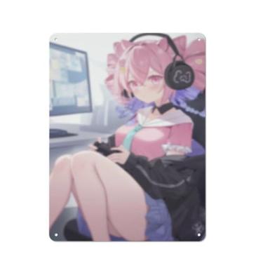 Imagem de Anime Sexy Bikini Hot Girl Pinup Girl Metal Tin Sign Wall Art Poster Decor for Home Bar Club Bedroom Bathroom Man Cave Otaku 30,5 x 40,6 cm, AF457